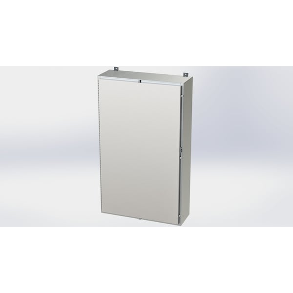Padlockable Hasp Electrical Enclosures, 60 in H, 12 in D, 36 in W, NEMA 4X, 316 Stainless Steel
